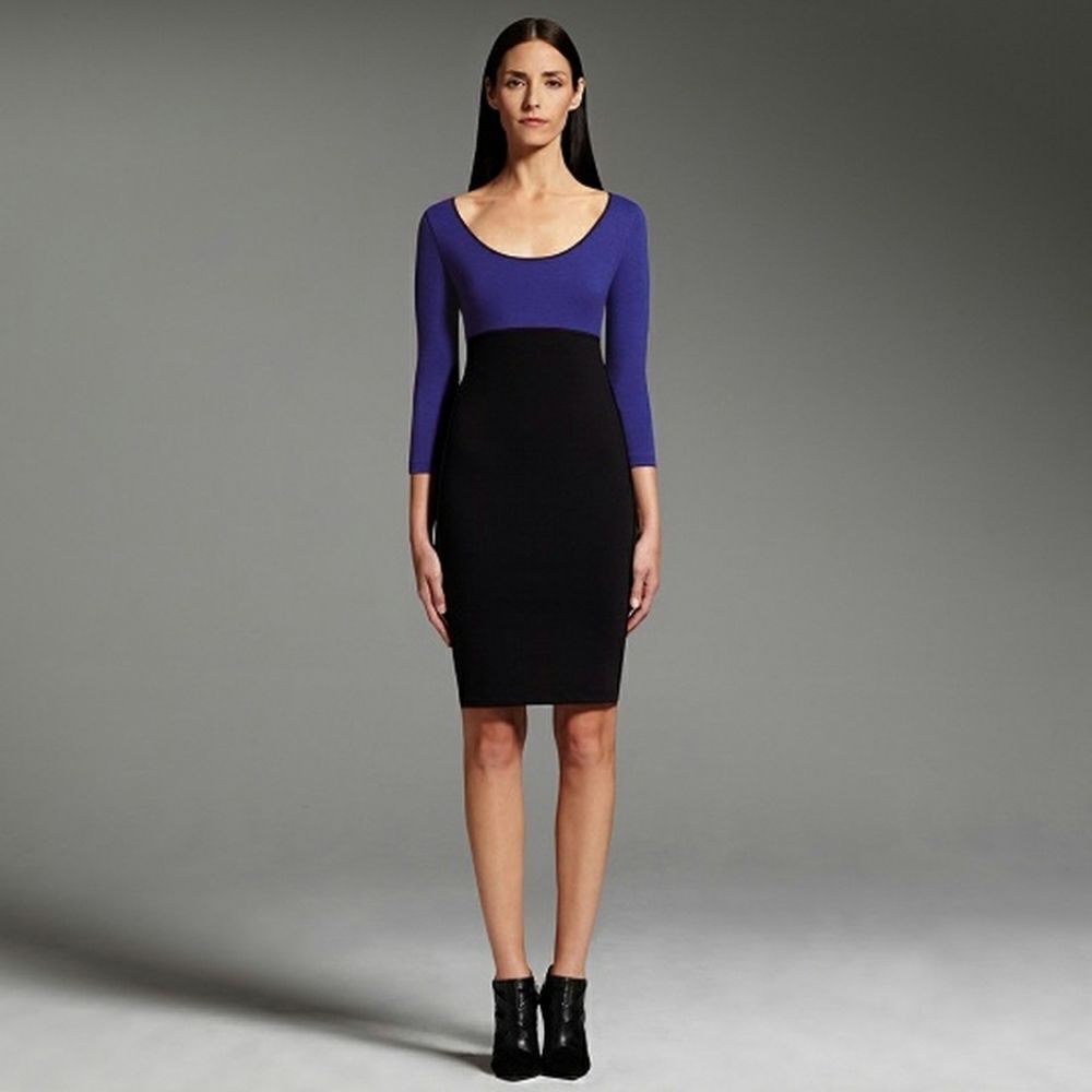 New! NARCISO RODRIGUEZ Women's Colorblock Sheath Dress Ponte Knit Size XL